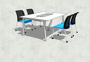 精品小型会议室办公室桌椅SU模型素材设计图 高效办公空间的精致之选